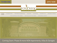 Tablet Screenshot of foxcreekliving.com